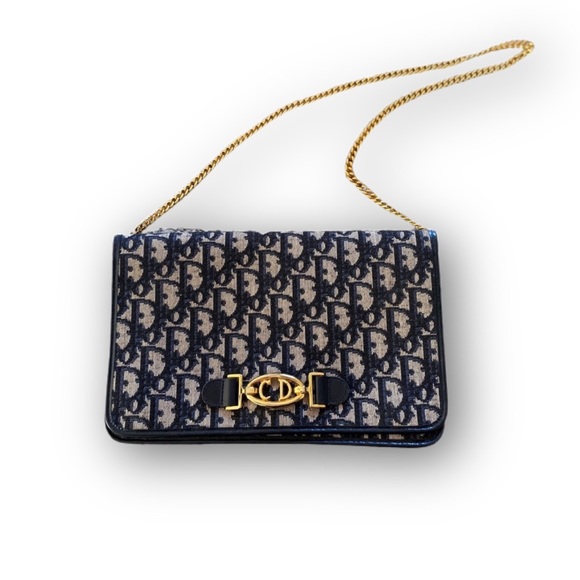 Dior Handbags - Vintage Dior Oblique Chain Strap Flap Bag